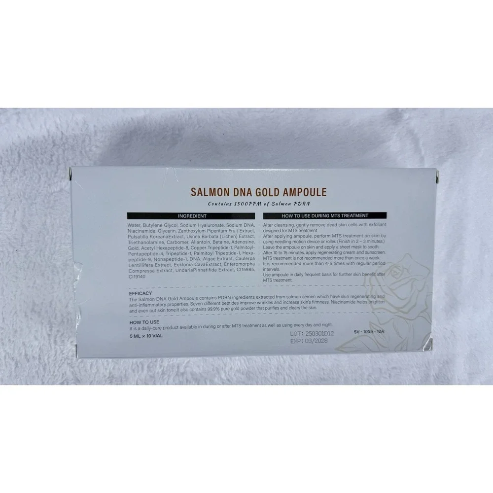 S VIAL Salmon DNA Gold Ampoule Kit PDRN Korean Serum Skin Booster BB Glow 10x5ml
